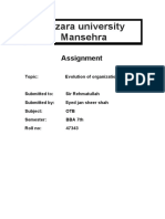 Evolution of Organization Theory