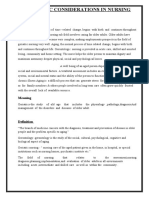 Geriatric Consideration in Nursing