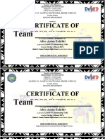 Certificate of Recognition: Team