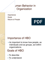 Human Behavior in Organization: Importance Goals Nature of People