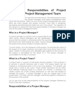 Roles and Responsibilities of Project Manager