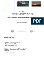 Cs-541 Wireless Sensor Networks: Lecture 4: Introduction To Signal Processing and Learning For Wsns