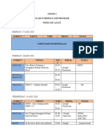 Grade 3 Class Schedule and Program Week 3of Augst: Nasr)