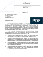 DOJ CRIPA Request For COVID-19 Nursing Home Death Data Letter To Michigan Governor Gretchen Whitmer 08-26-2020