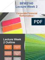 BFW2140 Lecture Week 2: Corporate Financial Mathematics I