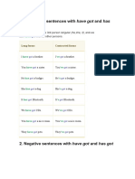 Affirmative Sentences With Have Got and Has