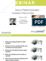 StandPoint Best Practices in Patient Ed