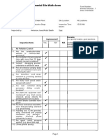 Environmental Site Walk Down: Implemented? Remarks Inspection Items N/A