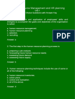 MCQs Unit 1 Human Resource Management and Planning