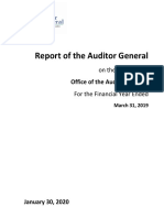 Report of The AG On The Work of The OAG Annual Report 2019