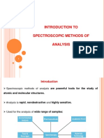Introduction To Spectroscopic Methods of Analysis