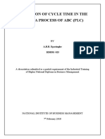 Reduction of Cycle Time in The Lamina Process of Abc (PLC) : A.B.B. Epasinghe HDBM-025