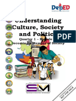 Understanding Culture, Society and Politics: Quarter 1 - Module 5: Becoming A Member of Society