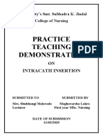 Practice Teaching Demonstration: Intracath Insertion