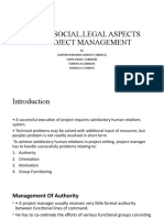 Human, Social, Legal Aspects of Project Management