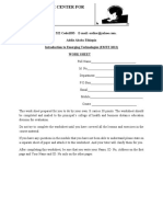 Addis Ababa Ethiopia Introduction To Emerging Technologies (EMTE 1012) Work Sheet