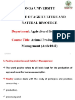 Bonga University College of Agriculture and Natural Resource: Agricultural Economics: Animal Production and Management (Ansc1042)