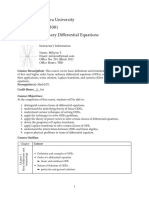 Ordinary Differential Equations Syllabus