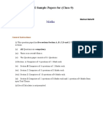 Maths: CBSE Sample Papers For (Class-9)