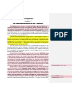 Text Linguistics The Subject and Evolution of Text Linguistics