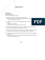 Senior One End of Term One Examinations, 2015 Technical Drawing 735/1 Time: 2 Hours' Instructions