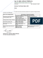 Admission Test Result: March, 2021: Faculty: Faculty of Medicine Course: MD Discipline: Neurology