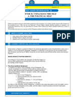 Chapter Ii: Unpacking The Self A. The Political Self: Study Guide For Module No. 10