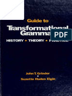 Guide To Transformational Grammar - History, Theory, Practice