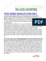 Q: Why Did Syed Ahmad Wish To Revive Islam in The Sub-Continent?