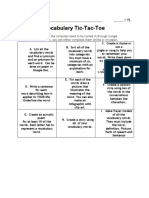 Vocabulary Tic-Tac-Toe: Name - / 75