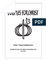 First Year Formation Orientation of New Households To CFC