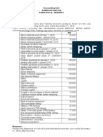 Accounting Unit Additional Exercise AA025 Sem 2, 2020/2021