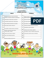 List of Pupils by Section Kindergarten