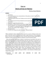 Essay On Judicial Activism in Pakistan