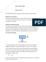 Free Vibration of Undamped For Vertical Position