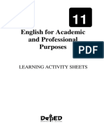 English For Academic and Professional Purposes: Learning Activity Sheets