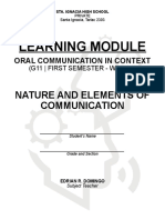 Week 1 Oral Communication g11