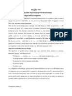 Chapter Two Design of The Operations/production Systems 2.1. Product-Service Design and Development