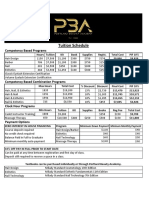 Tuition Schedule: Competency Based Programs