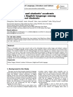 Mother Tongue and Students' Academic Performance in English Language Among Secondary School Students