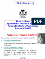 Relativity I - Lecture 4