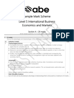 Sample Mark Scheme Level 5 International Business Economics and Markets