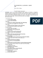 Exercises: Comprehension Test On Meeting 11: Listening - Short Conversation: Idioms