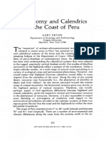 "Astronomy and Calendrics On The Coast of Peru" - Gary Urton (1982)