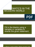 Mathematics in The Modern World: Assignment #3