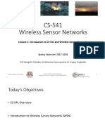 Lecture 1: Introduction To CS-541 and Wireless Sensor Networks