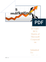 Assignme NT Topic: BCG Matrix of Microsoft Corporati On: Submitted To: MS. Alay
