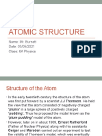 Atomic Structure: Name: Mr. Burnett Date: 03/05/2021 Class: 6A Physics