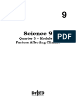 Science 9: Quarter 3 - Module 4: Factors Affecting Climate