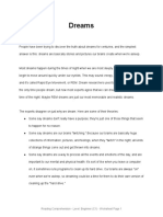 Dreams: Reading Comprehension - Level: Beginner (C1) - Worksheet Page 1